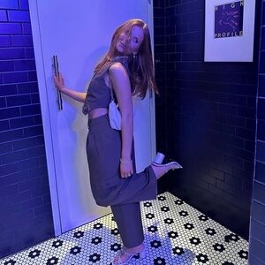 Nasty Gal Taupe Vest and Pants Set